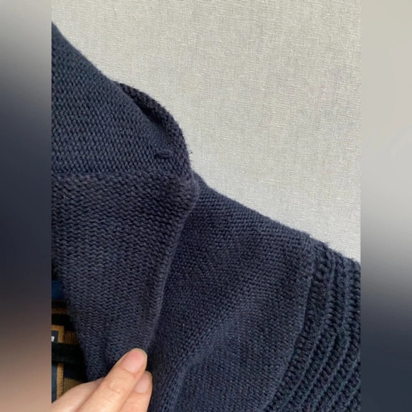 Point zero cowl v neck black  label chunky sweater Sz M - Picture 5 of 14